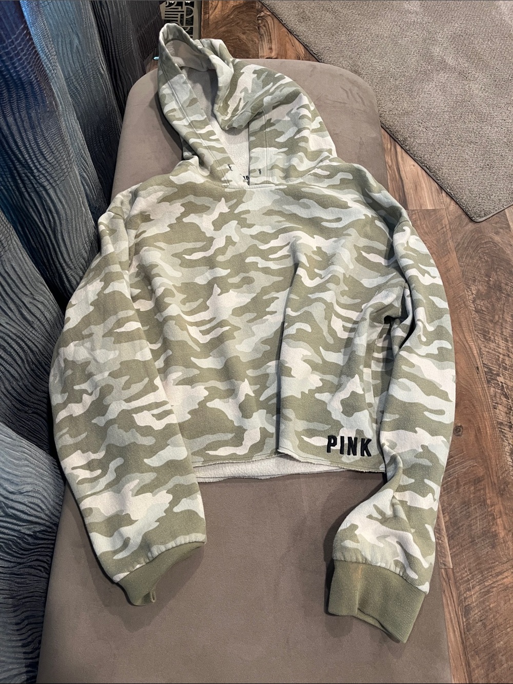 PINK Victoria's Secret Cropped Camo Hoodie